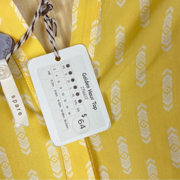 Matilda Jane Womens Medium Blouse Golden Hour Top Yellow Tunic Shirt Aztec NWT - Picture 7 of 9